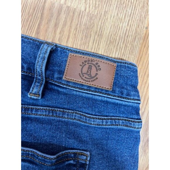 18W Lands End - Women's denim blue jeans - Wide Leg - short - Picture 4 of 8